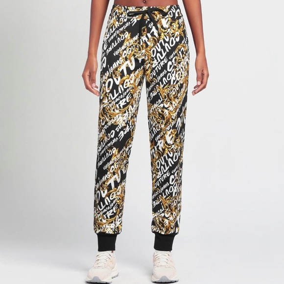 VERSACE JEANS COUTURE Baroque Printed Sweatpants Black - Picture 1 of 15